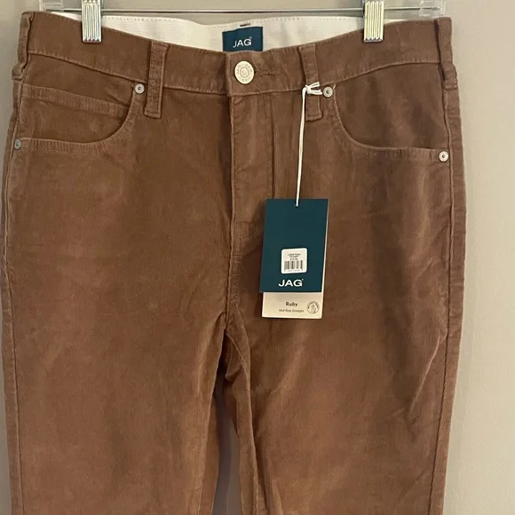 Jag Jeans Ruby NWT Mid Rise Straight Leg Corduroy Pants Size 8 Beige - Picture 3 of 13